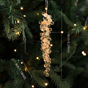 Adornos de Hielo Acrílicos Transparentes en Forma de Lágrima para Árbol de Navidad, Decoración Navideña para Fiestas de Invierno - Product Image 4