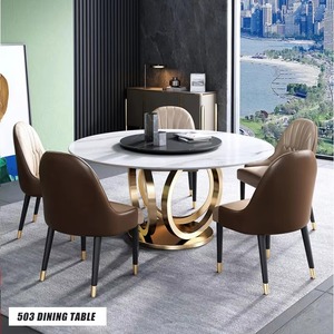 Modern Rectangle <b>Marble</b> <b>Top</b> Dining Table With Gold Metal Legs For Home Dining Room Furniture 6 Seater 085 DINING TABLE - Product Image 3