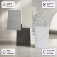 Panneau stratifié haute pression à motif pierre, résistant à l'eau, niveau B, ignifuge, feuille stratifiée HPL de 0,8 mm pour panneau mural
