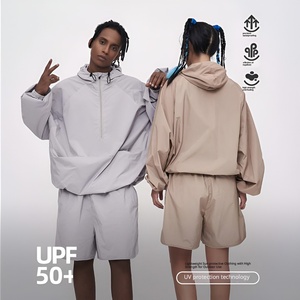 Veste à capuche légère pour homme, technologie triple protection, protection solaire, 100% polyester, coupe ample, pour le printemps/été, activités de plein air - Product Image 1