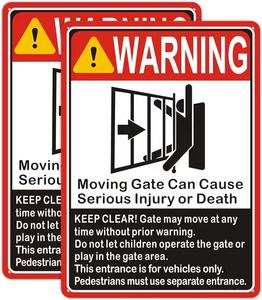 Panneau de porte mobile en aluminium Securun Factory 10*7 pouces avertissement de blessure grave et de mort sécurité de porte et de fenêtre «Keep Clear» - Product Image 6