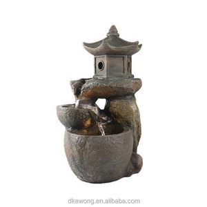 Fontaine d'eau méditative orientale H190 avec protection UV, bruit apaisant de l'eau, ambiance lumineuse LED nocturne, ornement de jardin - Product Image 1