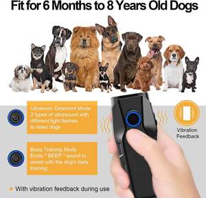 Dispositivo de entrenamiento antiladridos de mano de nuevo diseño, recargable, ultrasónico, disuasorio de ladridos de perros, rango de Control de hasta 16,4 pies - Product Image 5