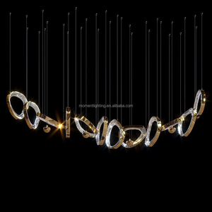 Lámpara colgante de cristal personalizada moderna para Villa, hogar, sala de estar, dormitorio, escalera, vestíbulo de hotel, recepción, candelabros LED de cristal - Product Image 1
