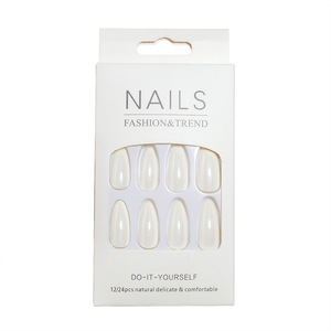 <span class=keywords><strong>Faux</strong></span> ongles en résine à presser, style simple, neufs, blancs, effet eau, transparents, effet miroir magique, UV, à porter - Product Image 5