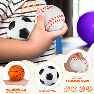 4 "thêm lớn thể thao căng thẳng quả bóng số lượng lớn PU bóp bọt quả bóng bóng bóng rổ bóng chày bóng đá bóng đá đồ chơi cho căng thẳng cứu trợ thể thao - Product Image 2