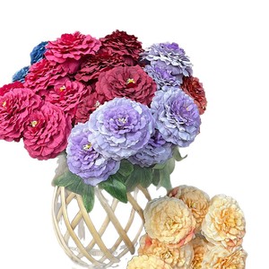 Bouquet de fleurs de pivoine artificielles, 7 têtes, fleurs en soie, décoration de mariage, décoration de la maison, arrangement floral fait main - Product Image 5