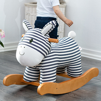 Chaise à bascule en bois massif pour bébé, en toile et contreplaqué, avec jouet en peluche rayé zèbre âne, cheval à bascule en bois adorable