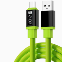 Kabel Data Mobile Pengisian Cepat Digital Cerdas Daya Tinggi PD 240W Tipe-C ke Tipe-C Terbuat dari Silikon Tahan Lama