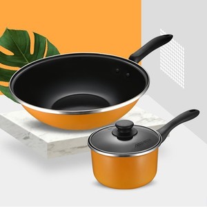 Aishida Cookware Set 2 Piece Non Stick Enamel Frying Pan And <b>Soup</b> <b>Pot</b> For Gas Stove Household Use - Product Image 2
