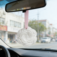 Diffuseur de parfum en porcelaine fait main en forme de fleur, diffuseur d'huiles essentielles à bâtonnets, désodorisant suspendu en céramique parfumée pour voiture et armoire