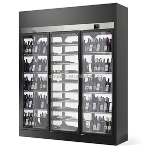 Refroidisseur de vin commercial 1500L refroidi par air Vitrine Réfrigérateur à boissons à trois portes pour hôtel en verre - Product Image 1