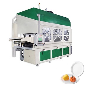 Biodegradable Bagasse Pulp Molding Disposable Paper Plate Lunch Pizza Box Tableware Making Machine Production Line