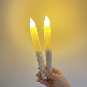 Velas <span class=keywords><strong>LED</strong></span> Eléctricas de Cera Real con Llama Parpadeante Blanca sin Fuego, Control Remoto, Luz Blanca Cálida, Venta al por Mayor - Product Image 2