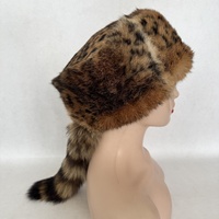 Gorro de Mapache Auténtico con Cola para Hombre y Mujer, Gorro de Piel de Conejo Estilo Davey Crockett, Gorro Ruso Ushanka de Piel