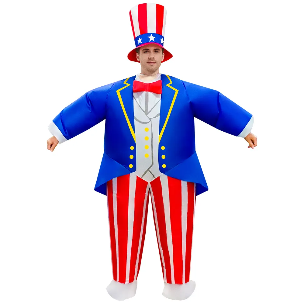 Macacão inflável com fantasia de gordinhos, traje de cosplay para o Dia da Independência dos EUA, fantasia de venda quente