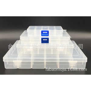 Boîte de rangement en plastique transparente, 10 compartiments, organisateur de bureau empilable, rectangulaire, avec couvercle, pour pièces électroniques, outils de quincaillerie - Product Image 1