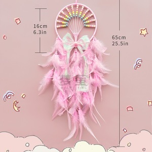 Nouvelle conception <span class=keywords><strong>en</strong></span> gros : Attrape-rêves mural bohème violet avec plumes, décoration artistique pour cadeau de mariage - Product Image 5