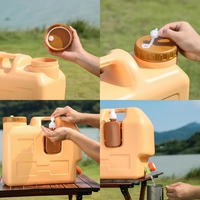 Conteneur d'eau de camping de 15 L, conteneur de stockage d'eau, bidon de stockage avec robinet pour barbecue, randonnée, randonnée pédestre, lavage de vaisselle d'urgence