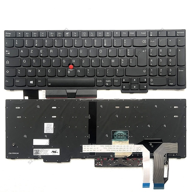 French Azerty Backlit Keyboard for Lenovo Thinkpad E580 L580 L590 P52 P72 E590 E585 E595 T590 T15 P15S GEN 1 GEN 2 P53S 01YP680