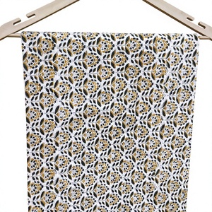 Premium Pure Cotton Hand Block Print Fabric features elegant Black and Gold Floral Buti Patterns intricately stamped on a crisp - Product Image 1