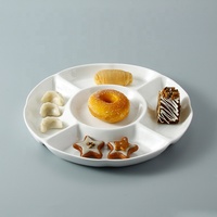Assiettes à fruits divisées en compartiments en céramique et porcelaine