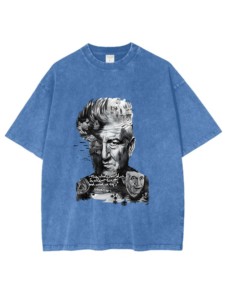 <span class=keywords><strong>Director</strong></span> <span class=keywords><strong>David</strong></span> Lynch Camisetas Verano 100% Algodón Hombro caído Cuello redondo Peso pesado Lavado ácido - Product Image 2