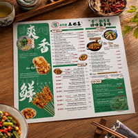 Impression personnalisée de menus de restaurant en langue étrangère recto-verso, papier A3, liste de prix des aliments, dépliant pour restaurant à l'étranger, design personnalisé