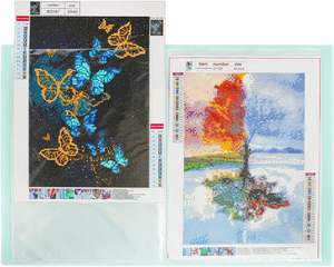 <span class=keywords><strong>Livre</strong></span> de présentation A3 pour peinture diamant, classeur d'art de 30 pages avec pochettes transparentes pour le rangement des œuvres d'art - Product Image 6