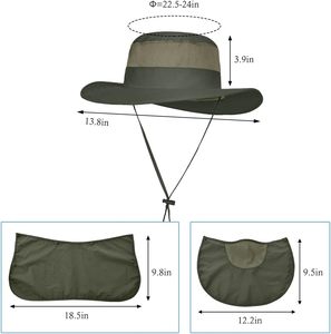 Outdoor Nylon <b>Sun</b> Protection <b>Hat</b> for Unisex Wide Brim Cycling & Travel Fishing <b>Hat</b> <b>with</b> Face & <b>Neck</b> <b>Flap</b> - Product Image 5