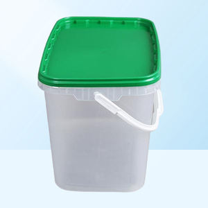 Seau rectangulaire en plastique de 9 L avec couvercle détachable, impression IML blanche, tambour/seau/baril - Product Image 3