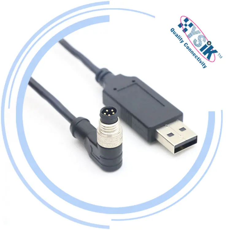 M8 5Pin Male B Code Connector To USB Plug Mini Cable Cordset Waterproof Micro Overmolded Pigtail Cable For Industrial