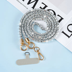 Ослепительный Новый Многофункциональный ремешок для телефона кросс-боди с длинным ремешком со стразами универсальный чехол для мобильного телефона брелок на запястье ремешок для телефона - Product Image 5