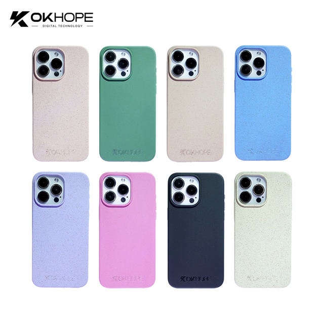 Biodegradable Phone Case 100% Recycled Pla Custom Eco Friendly Mobile Cases Wheat Straw for IPhone 13 14 15 Pro Max