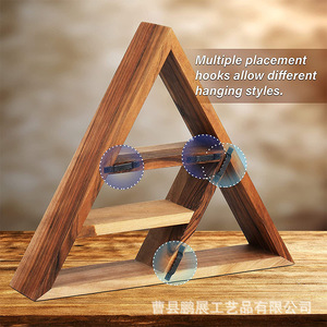 Modern Minimalist Triangular Wooden <b>Wall</b> <b>Mounted</b> Storage <b>Shelf</b> 3 Tier For Miscellaneous Items - Product Image 1