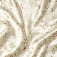 Tissu satiné brillant léger 100 % polyester à imprimé floral, personnalisé WF, pour vêtements, chemisiers Qipao pour filles et robes de demoiselles d'honneur