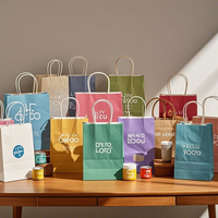 Sac en papier kraft de luxe personnalisé avec impression de marque, emballage cadeau pour supermarché, sac de courses grand format recyclable avec poignée, promotion pour exposition