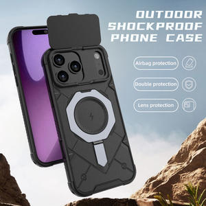 Nouvelle coque de luxe antichoc robuste 2026 avec anneau métallique à chargement sans fil et protection d'objectif pour <span class=keywords><strong>iPhone</strong></span> 17 Pro Max - Product Image 2