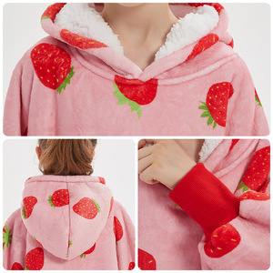 Sweat-shirt à capuche portable du fabricant d'usine original Sweat-shirt à capuche en flanelle Sherpa surdimensionné pour enfants - Product Image 3