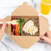 Nachhaltige Bento-Box ToGo Öko-Kraft Auslaufsichere Maßgefertigte Lunchboxen für Catering Frische Lebensmittelbehälter