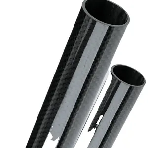 2Pcs 3K Plain Glossy Surface Carbon Fiber Tube Length 500mm OD 12mm 14mm 16mm 18mm 22mm 24mm 26mm 28mm 30mm 35mm Carbon Tube