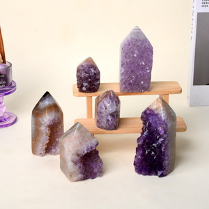 หินคริสตัลแท่งอะมีทิสต์ดิบจากอุรุกวัยสำหรับตกแต่งบ้าน ขายส่ง - Product Image 1