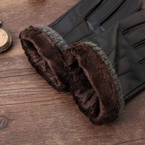 Forro de lana para hombre, invierno, piel de cabra genuina, piel de oveja, conducción de automóviles, guantes sin forro para ciclismo, guantes de cuero para hombres - Product Image 5