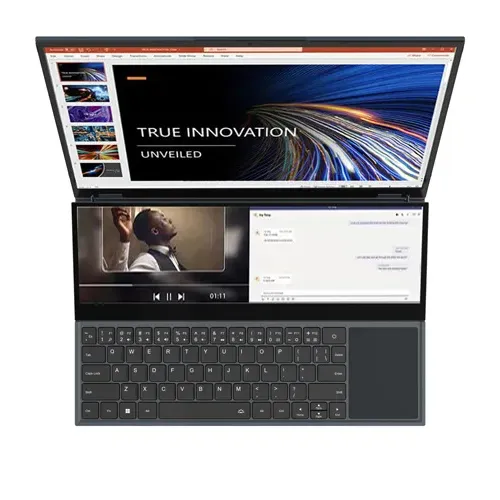 Laptop layar ganda 2024 inci + 14 inci, Notebook bermain game generasi i7 Core