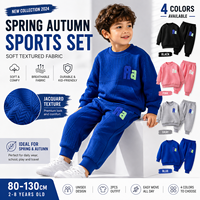 Ensemble de survêtement pour enfants, garçons et filles, tenue d'automne et de printemps, sweat-shirt à manches longues, pantalon de jogging, ensemble de vêtements de sport décontractés 2 pièces