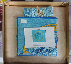 100x100cm hiện đại vuông kính bức tranh tường hồ bơi nữ thần Medusa huy chương khảm tường nghệ thuật gạch phong cách thiết kế - Product Image 5