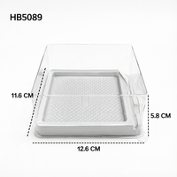 Boîte à gâteau carrée épaisse pour mini-gâteaux, tiramisu, conteneur alimentaire en plastique pour plats à emporter, boîte à macarons et biscuits