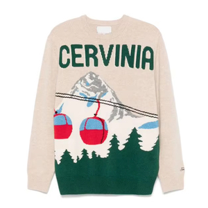 Herren-Skispullover mit individuellem Logo, Cervinia-Motiv, Berglandschaft, Jacquard-Seilbahngrafik, Vintage-Apresse-Ski-Pullover, Streetwear-Oberteil - Product Image 4