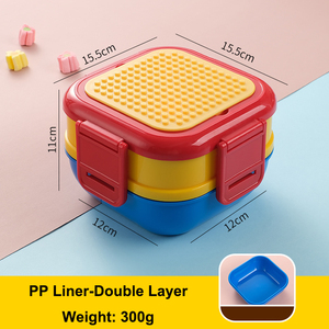 Trẻ Em Dành Cho Người Lớn Hộp Ăn Trưa Đầy Màu Sắc Khối Nối <span class=keywords><strong>Container</strong></span> Thực Phẩm Có Nắp Đậy Cho Văn Phòng Trường Cắm Trại Dã Ngoại 304 Lót - Product Image 4