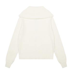 เสื้อสเวตเตอร์ไหมพรมถักสไตล์เกาหลี ยี่ห้อ Shi Yiqi ผ้าฝ้ายแท้ 100% ไม่เป็นขุย ดีไซน์ทันสมัย สวมใส่สบาย ทรงหลวม คอจีน สำหรับผู้หญิง ฤดูใบไม้ร่วง ฤดูหนาว - Product Image 3